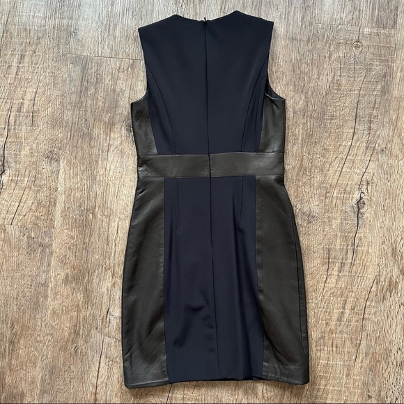 Theory Taline C Lambskin Leather Panel Dress - 00 - Picture 8 of 8